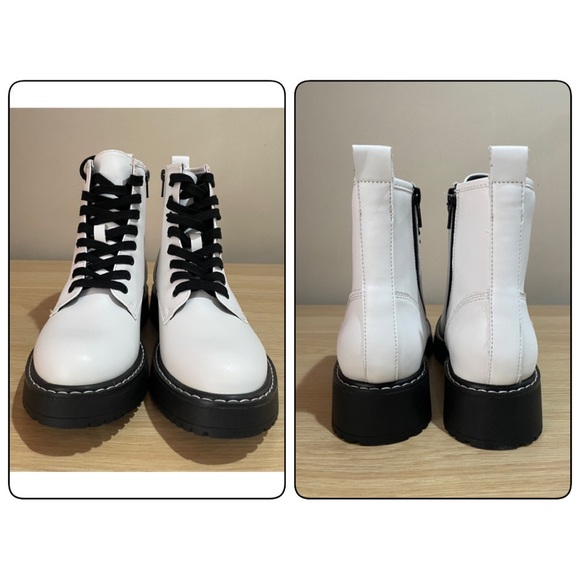 👖👢⭐️MADDEN GIRL KURRT ANKLE WHITE COMBAT BOOTS…Sz 6…New in box. - Picture 15 of 16
